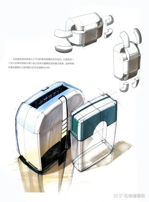 圆角的美学与力量 工业产品设计手绘中的圆角阴影技法